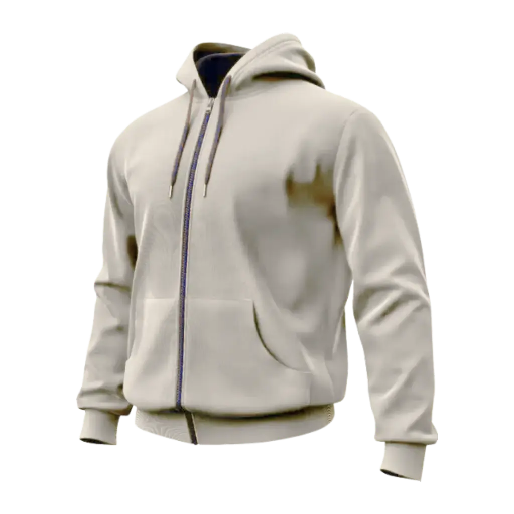 Buzo con cremallera-chaqueta 230 gramos (Blanco, S)